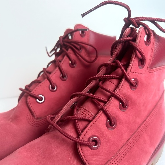 ♦️ MOVING SALE FINAL PRICE Timberland Red Suede Boots Men’s Size 7 women’s 8.5 - Picture 10 of 12